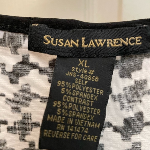 Susan Lawrence Black and White Houndstooth Blouse. Size XL - Picture 6 of 6
